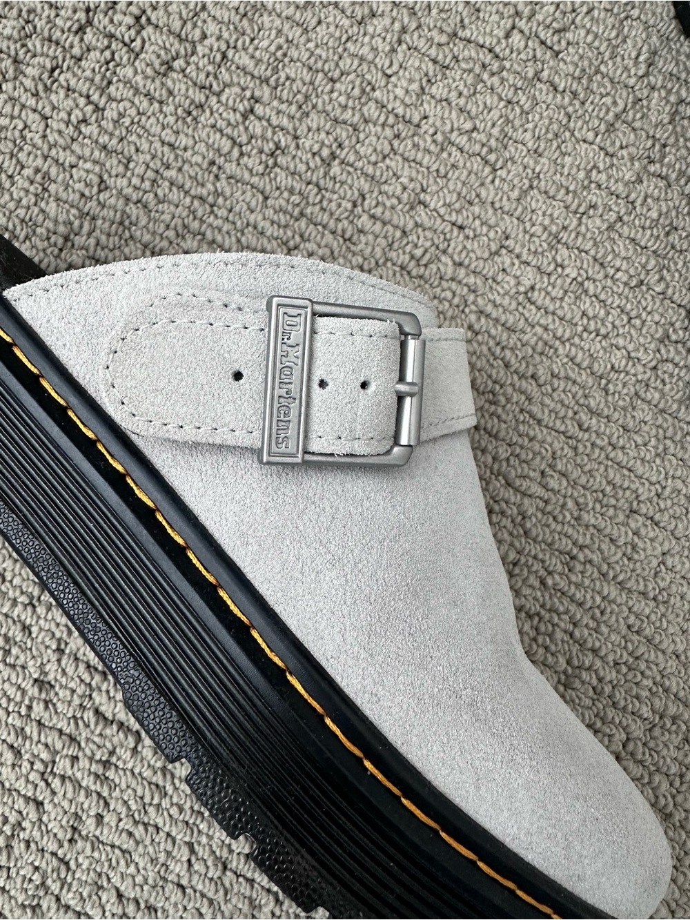 Dr. Martens Jorge II Suede Slingback Mules Stonewashed Grey – Size 7